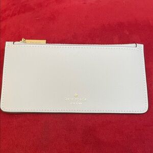 Kate Spade Light  Gray Leather Pouch NWOT